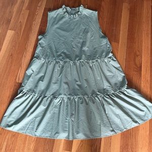 Sage green tiered dress